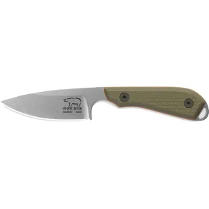 White River Knives M1 Pro Fixed Blade Knife 3" Drop Point CPM S35VN Stonewashed Blade G-10 Handle Green