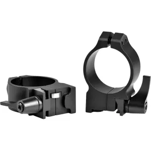 Warne QD Ruger 30mm Scope Rings Black Powdercoat High