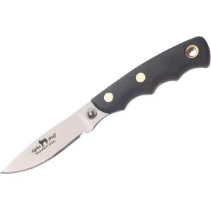 Knives of Alaska Alpha Wolf Fixed Blade Knife 3" Drop Point CPM MagnaCut Bead Blasted Blade SureGrip Handle Black