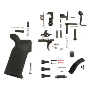AR-STONER Competition Lower Parts Kit with Magpul Bad Lever, Magazine Release Button, Trigger Guard and MOE K2 Grip Black