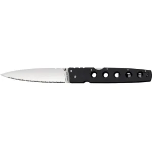 Cold Steel Hold Out Pocket Knife 6" Fully Serrated Spear Point CPM S35VN Polished Blade G-10 Handle Black