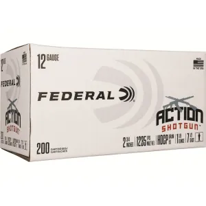 Federal Action 12 Gauge Ammo 2-3/4" #7-1/2 Lead Shot 1-1/8 oz Box of 200