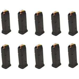 Magpul PMAG GL9 Magazine for Glock 19, 26, 49 Gen 1-5 9mm Luger 15-Round Polymer Black 10PK