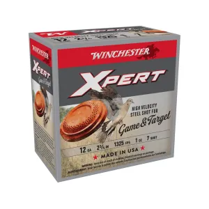 Winchester Super X Xpert Game and Target 12 Gauge Ammo 2-3/4" #7 Steel Shot 1 oz Case of 250 (10 Boxes of 25)