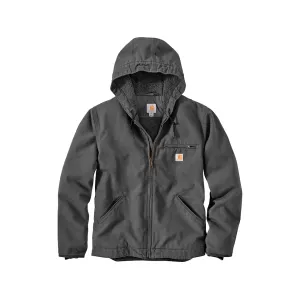 Carhartt Men's Relaxed Fit Washed Duck Sherpa Lined Jacket Gravel 3XL
