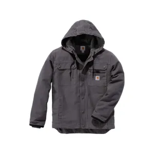 Carhartt Men's Relaxed Fit Washed Duck Sherpa Lined Utility Jacket Gravel Large