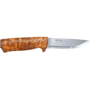 Helle Eggen Fixed Blade Knife 3.98" Drop Point Laminated Stainless Blade Birch Handle Wood