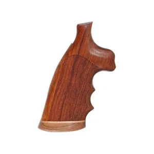 Hogue Fancy Hardwood Conversion Grips with Accent Stripe, Finger Grooves and Contrasting Butt Cap for S&W K, L-Frame Round to Square Butt Checkered Cocobolo