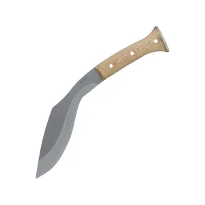 Condor Knives K-Tact Kukri Fixed Blade Knife 10" Kukri 1075 Satin Blade Micarta Handle Brown