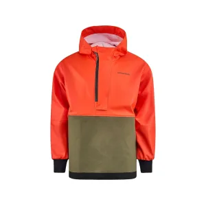 Grundens Men's Neptune Armored Anorak Rain Jacket Orange/Olive 2XL