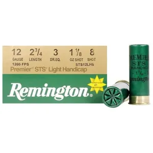 Remington Premier STS Target 12 Gauge Ammo 2-3/4" #8 Lead Shot 1-1/8 oz Case of 250 (10 Boxes of 25)