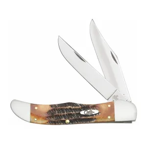 Case Folding Hunter Folding Hunting Knife 2-Blade Clip Points Stainless Steel Blades BoneStag Handle Brown