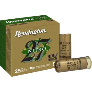 Remington Premier Nitro 27 Gold Handicap 12 Gauge Ammo 2-3/4" #8 Lead Shot 1-1/8 oz Case of 250 (10 Boxes of 25)