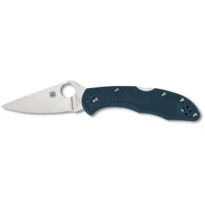 Spyderco Delica 4 Pocket Knife 2.9" Leaf K390 Satin Blade Fiberglass Reinforced Nylon (FRN) Handle Blue