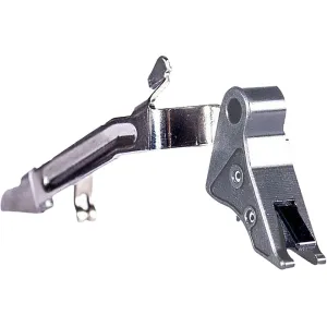 Overwatch Precision Combat Trigger (TAC) for Glock 9mm, 40 S&W, 357 Sig Aluminum Gunmetal Gray Shoe, Black Safety