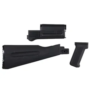 Arsenal, Inc. Warsaw Pact Length Complete Stock and Handguard Set for AK-47, AK-74 Stamped Receivers Polymer Black