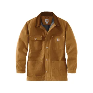 Carhartt Men's Loose Fit Firm Duck Lined Chore Coat Carhartt Brown Large Tall