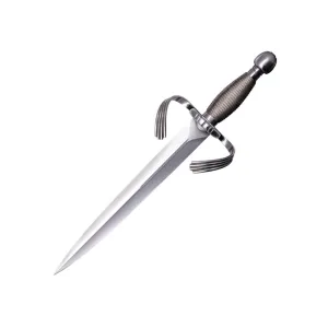 Cold Steel Large Parrying Dagger 13" Spear Point 1060 Carbon Satin Blade Steel Handle Gray