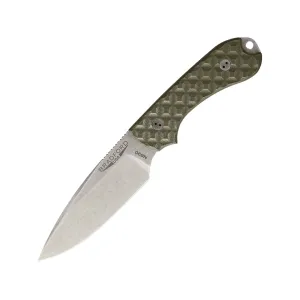 Bradford Knives Guardian 3 EDC Fixed Blade Knife 3.5" Drop Point N690 Stonewashed Blade G-10 Handle OD Green
