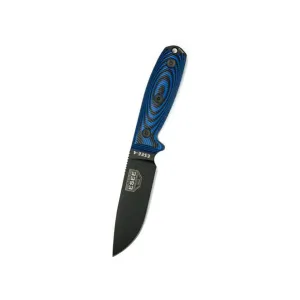 ESEE Knives ESEE-4 3D Fixed Blade Knife 4.1" Drop Point 1095 Black Blade G-10 Handle Black/Blue