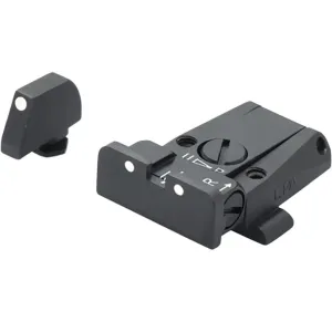 LPA SPR Adjustable Sight Set for Glock 17, 19, 22, 23, 34, 35 Steel White Dot