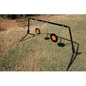 Viking Solutions Single Stand Dual Gong Target System 8" and 10" Gongs 3/8" AR500 Steel