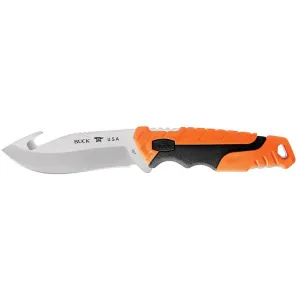 Buck Knives 657 Pursuit Pro Large Fixed Blade Knife 4.5" Drop Point with Gut Hook CPM S35VN Stainless Blade Glass Filled Nylon/Versaflex Handle Orange