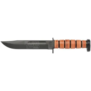 KA-BAR Dog's Head 125th Anniversary Fixed Blade Knife 7" Clip Point 1095 Cro-Van Black Blade Ultramid Handle Black