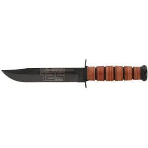KA-BAR USMC 125th Anniversary Fixed Blade Knife 7" Clip Point 1095 Cro-Van Black Blade Ultramid Handle Black