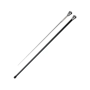 Cold Steel Aluminum Head Sword Cane 25.75" 1055 Carbon Steel Blade Fiberglass Carbon Fiber Composite Shaft Black
