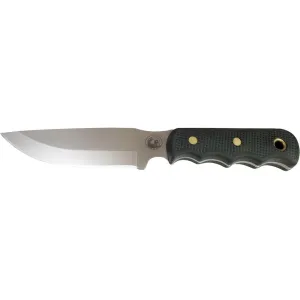 Knives of Alaska Bush Camp Fixed Blade Knife 6" Drop Point D2 Bead Blasted Blade SureGrip Handle Black