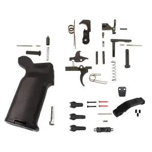 AR-STONER Deluxe Lower Parts Kit with Magpul Magazine Release Button, Trigger Guard and MOE K2+ Grip Black