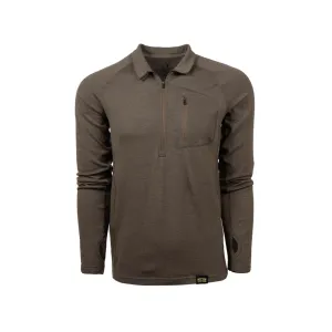 Kings Camo Men's XKG Foundation 260 Long Sleeve Quarter Zip Merino Wool Base Layer Shirt Olive Large