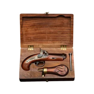 Pedersoli Philadelphia Derringer Percussion Muzzleloading Pistol 45 Caliber 3" Browned Barrel Walnut Stock with Case