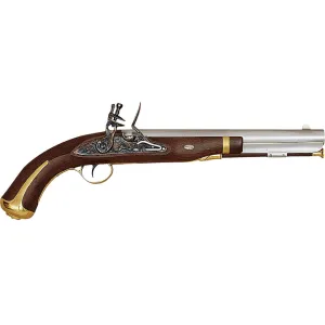 Pedersoli Harper's Ferry Flintlock Pistol 58 Caliber 10" Chrome Barrel Walnut Stock