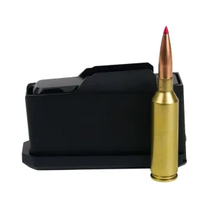 Hawkins Precision Flush Fit Magazine for Hunter DBM Remington 700 Short Action Magnum (6.5 PRC, 300 WSM) 3-Round Aluminum Black