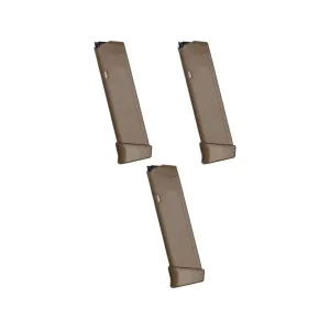 Glock 17, 19x Gen 4 Magazine 9mm Luger 19-Round Polymer Coyote 3PK