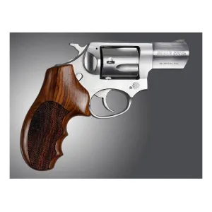 Hogue Fancy Hardwood Grips with Finger Grooves for Ruger SP101 Checkered Cocobolo