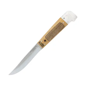 Condor Knives Samicarta Fixed Blade Knife 3.88" Clip Point Sandvik 14C28N Satin Blade American Hickory Handle Wood