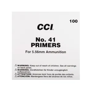 CCI Small Rifle 5.56mm NATO-Spec Military Primers #41 Box of 1000 (10 Trays of 100)