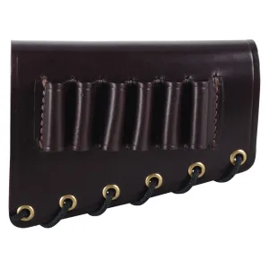 Galco Butt Cuff Stock Rifle Ammo Holder Right Hand 45-70 Government 6-Round Leather Dark Havana