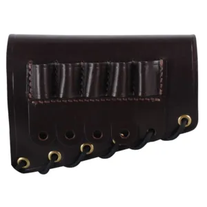 Galco Butt Cuff Stock Rifle Ammo Holder Right Hand 30-06 5-Round Leather Dark Havana
