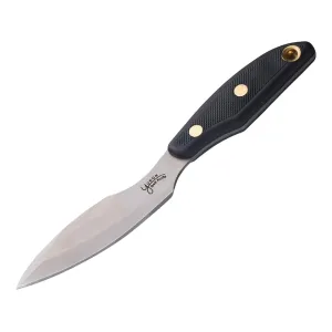 Knives of Alaska Yukon #2 Fixed Blade Knife 3.95" Elliptical D2 Bead Blasted Blade SureGrip Handle Black