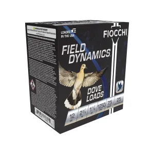 Fiocchi Game & Target 12 Gauge Ammo 2-3/4" #7-1/2 Lead Shot 1-1/8 oz Case of 250 (10 Boxes of 25)