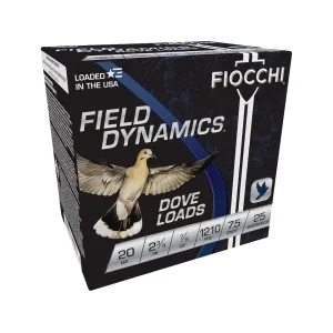 Fiocchi Game & Target 20 Gauge Ammo 2-3/4" #7-1/2 Lead Shot 7/8 oz Case of 250 (10 Boxes of 25)