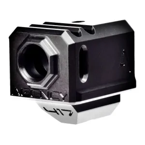 Agency Arms 417 Dual Port Compensator for Glock 17, 19, 26, 34 Gen 5 9mm 1/2"-28 Thread Aluminum Black
