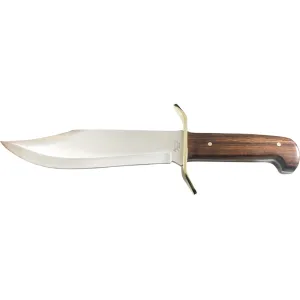 Bear & Son Gold Rush Bowie Fixed Blade Knife 7.375" Clip Point Sandvik 12C27 Satin Blade Cocobolo Handle