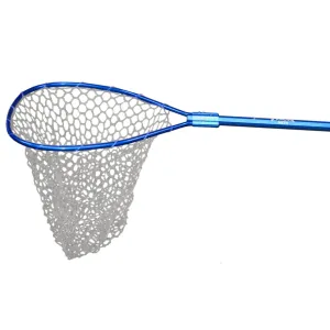 Ranger Landing Nets True Blue Series Landing Net 29-45" Telescoping Handle 20" x 20" Pear-D Hoop Clear Rubber Landing Net Blue