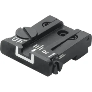 LPA TPU Adjustable Rear Sight for Glock 17, 19, 22, 23, 34, 35 Steel White Outline