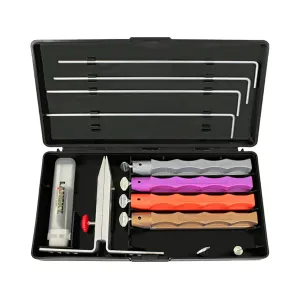 Lansky Deluxe Diamond Knife Sharpening System with Extra Coarse, Coarse, Medium and Fine Diamond Hones